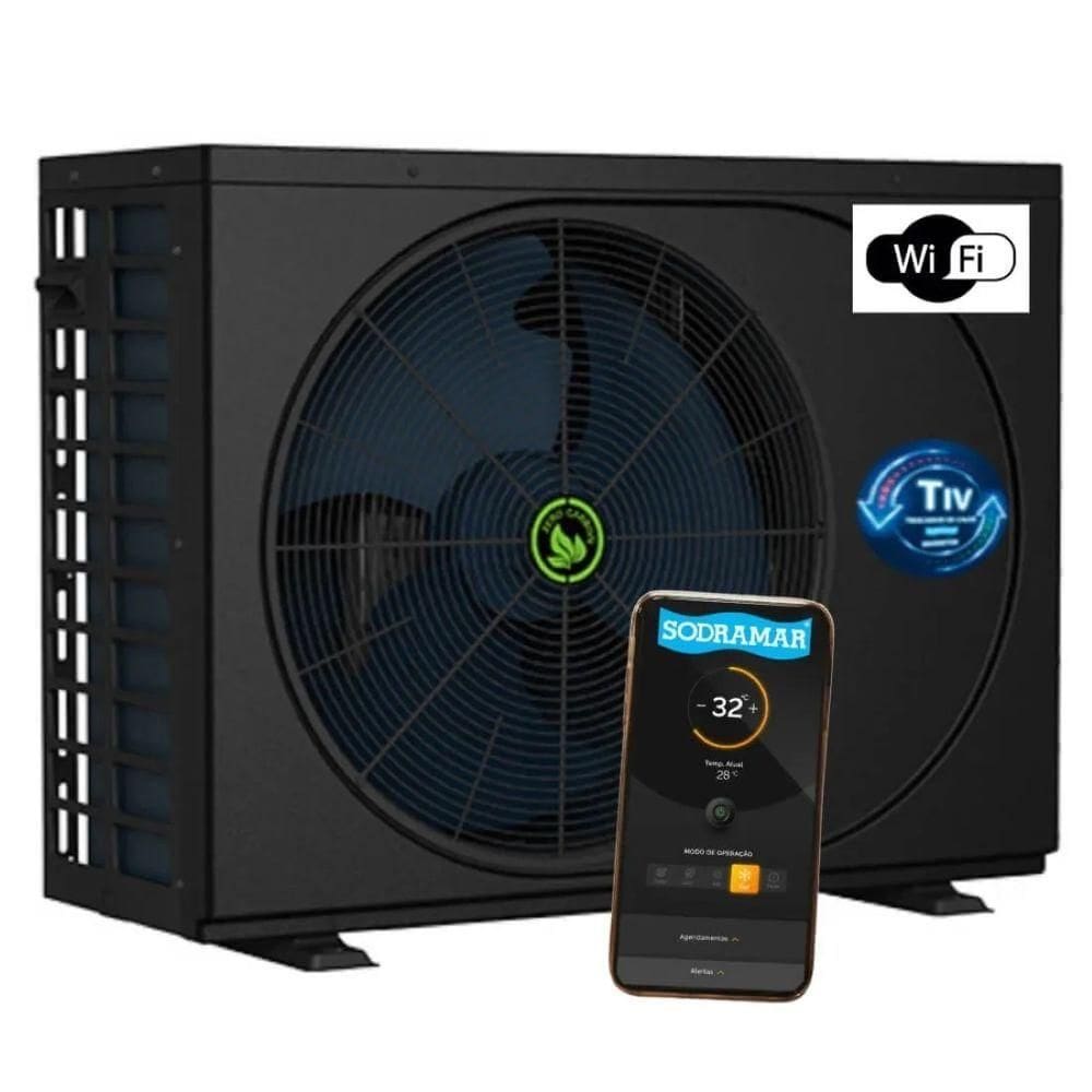 Trocador De Calor Inverter Wi-fi Para Piscinas Th-45 45000 Btus Tiv - Sodramar