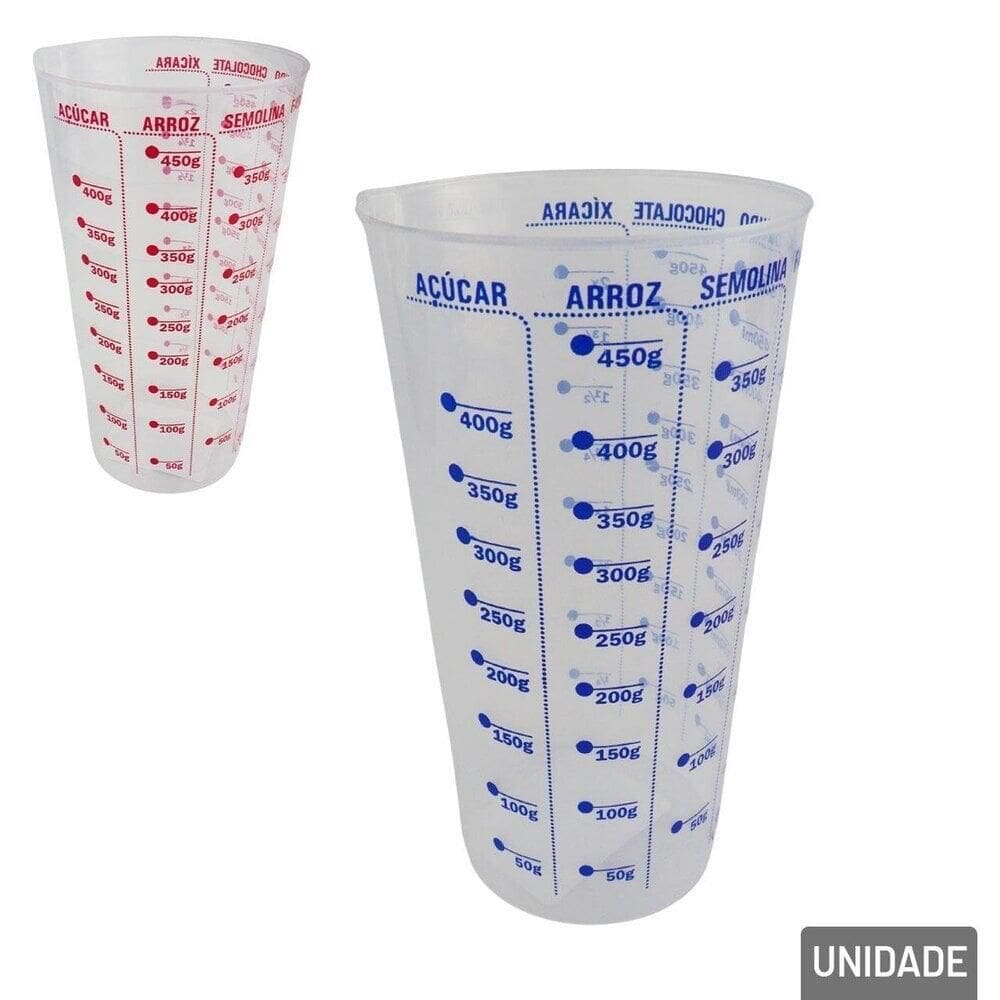 Copo Medidor de Plástico 570ml Cristal Color - Tudo em Caixa