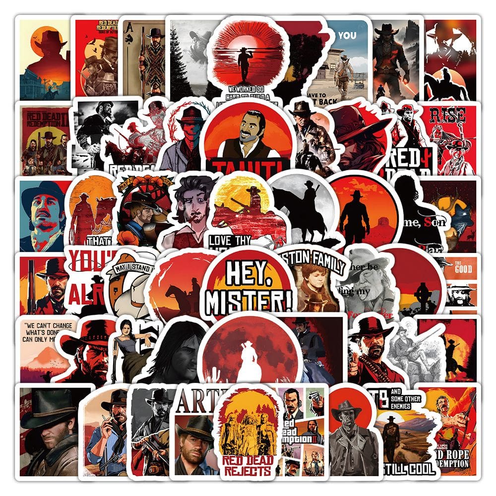 Adesivos Reds Deads Redemptions, vinil impermeável, 103 unidades