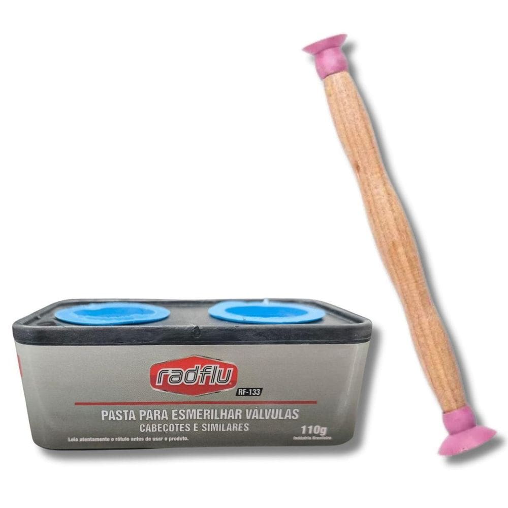 Kit Pasta + Chupeta Ventosa Para Esmerilhar Válvulas Motor