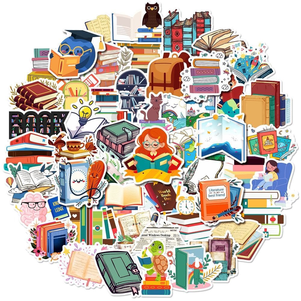 Adesivos 50 unidades/lote, livros, leituras, vinil impermeável, Anime Sti