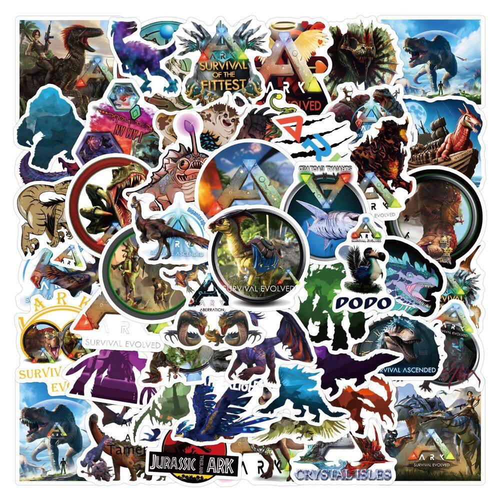 Pacote de adesivos Arks Survivals Evolveds Anime 60 unidades à prova d`água