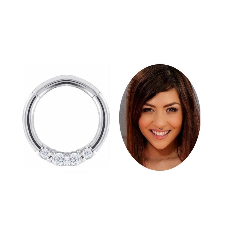 Piercing Septo Ponto Luz Prateado Titanio 10Mm