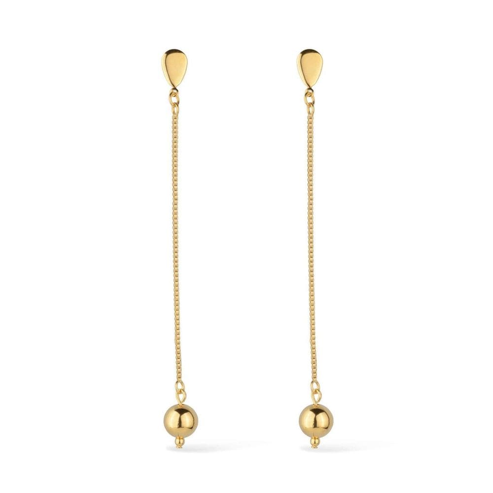 Brinco Dourado De Corrente Com Bola