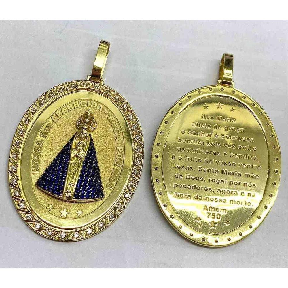 Pingente Nossa Senhora Aparecida Ouro Amarelo Pix1090