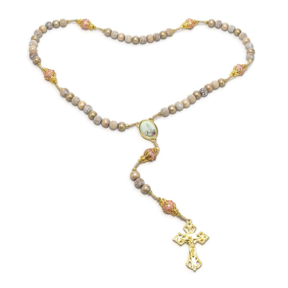 Terço Nossa Senhora De Fátima Madeira 8Mm