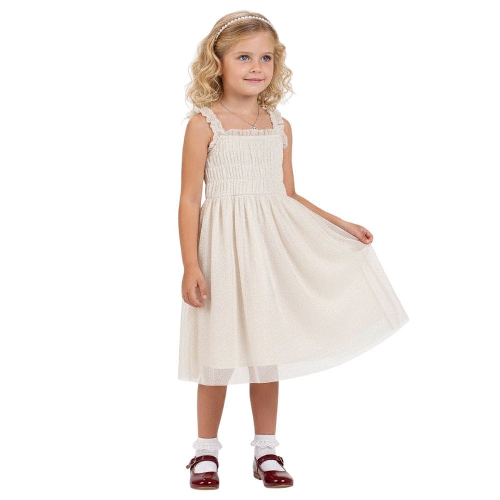 Vestido Infantil Branco Shine Ano Novo Trick Nick Festa