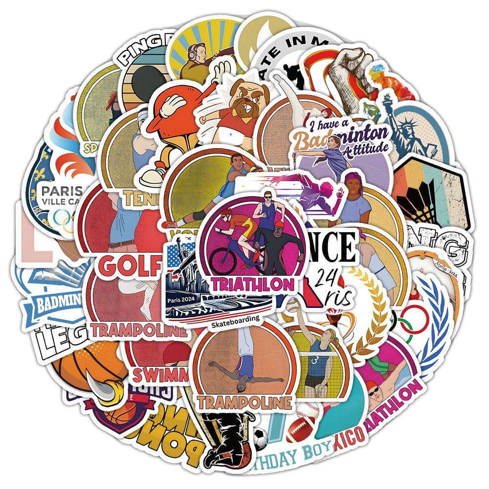 Adesivos Paris Logos Americans, vinil impermeável, 50 unidades