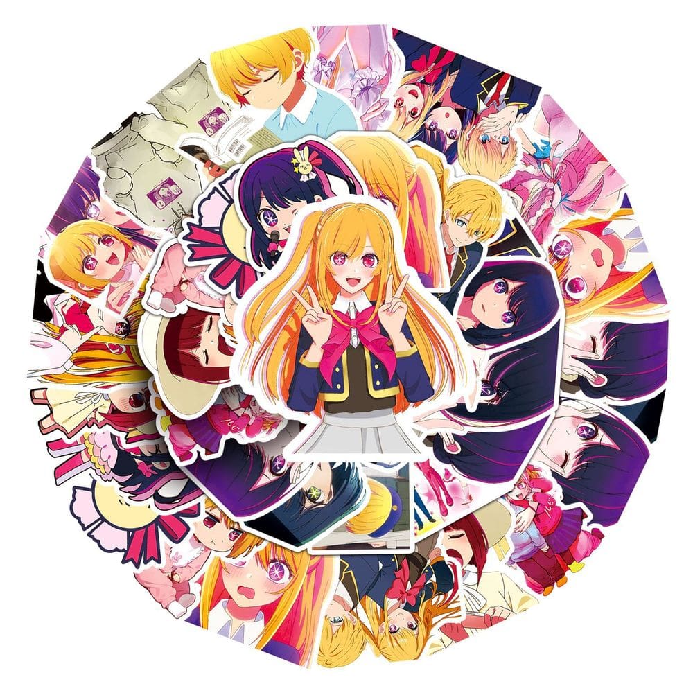 Pacote de adesivos OSHI NO Kos Anime, vinil impermeável, 50 unidades