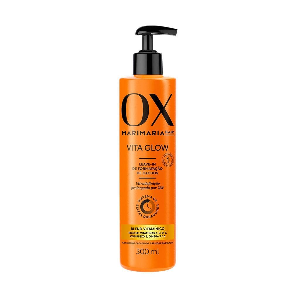 Formatação de Cachos Leave-In Mari Maria Hair OX Cosméticos Vita Glow Pump 300ml