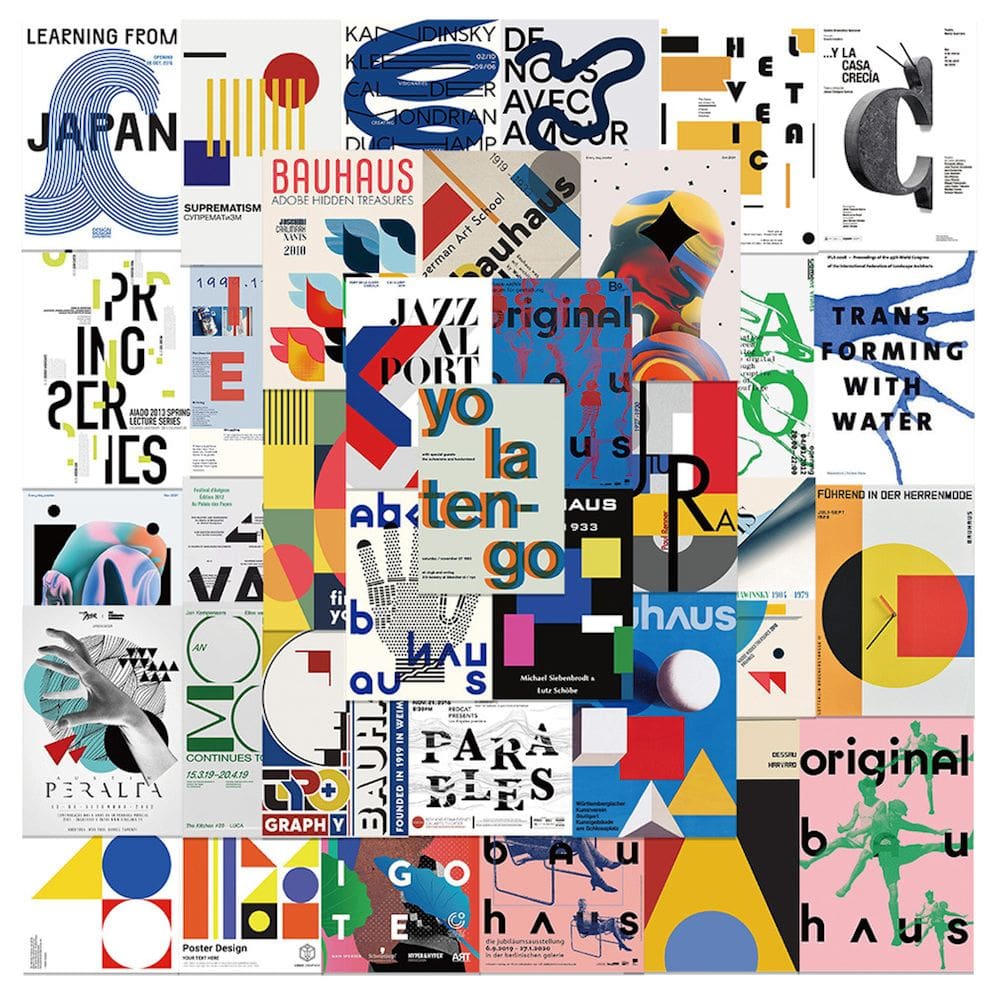 Pacote de adesivos Bauhaus AvantGarde Art Anime 40 unidades/pacote
