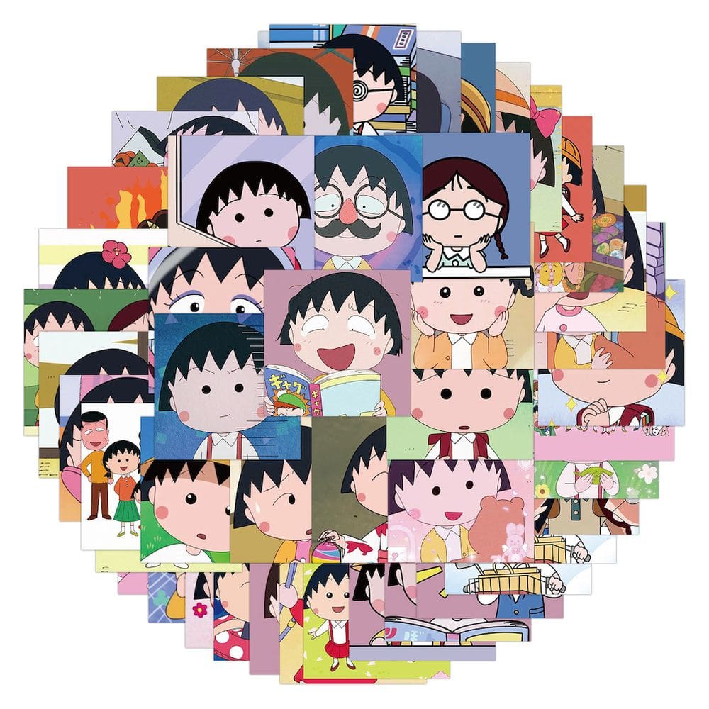 Pacote de adesivos Chibis Marukochanss Anime 48 unidades para decoração de carros