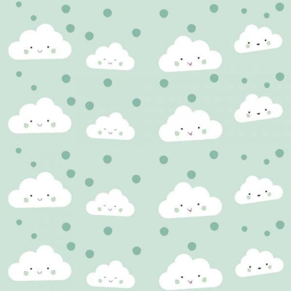 Papel De Parede Infantil Nuvem Verde