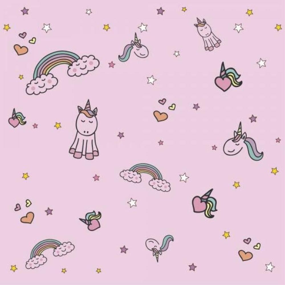 Papel De Parede Infantil Unicórnio Menina
