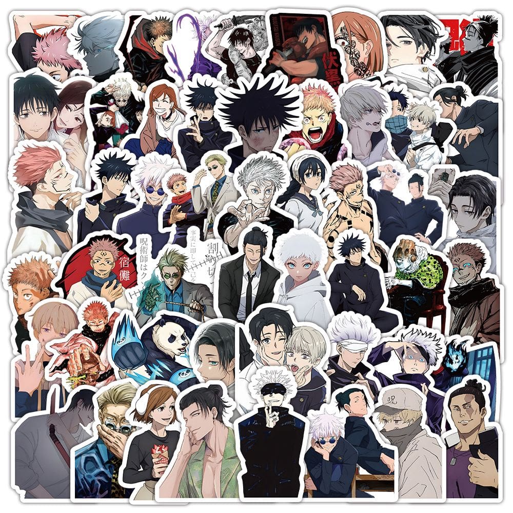 Adesivos Jujutsus Kaisens, vinil impermeável, anime, 100 unidades