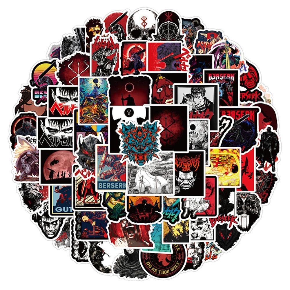 Pacote de adesivos Berseks Anime Waterproof Vinyl 100 unidades