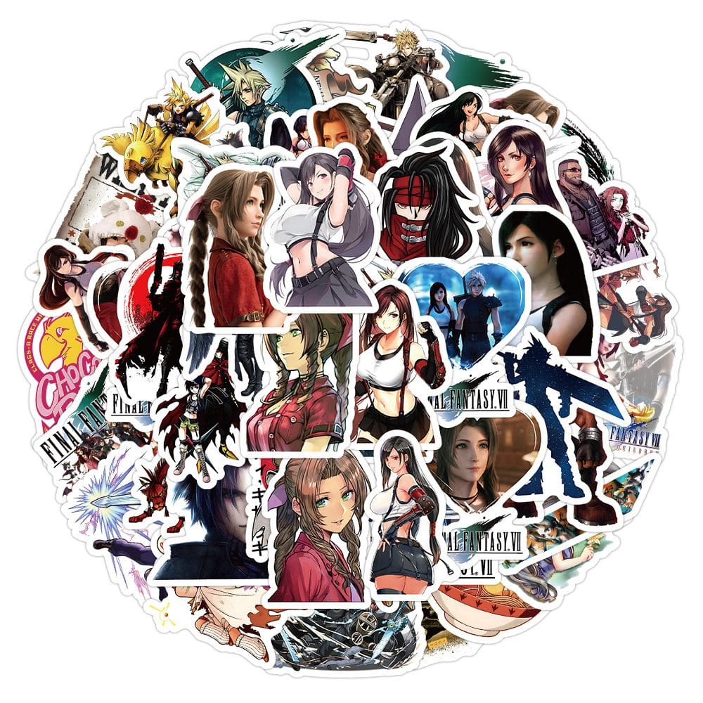 Adesivos Finals Fantasy Anime em vinil impermeável, 50 unidades