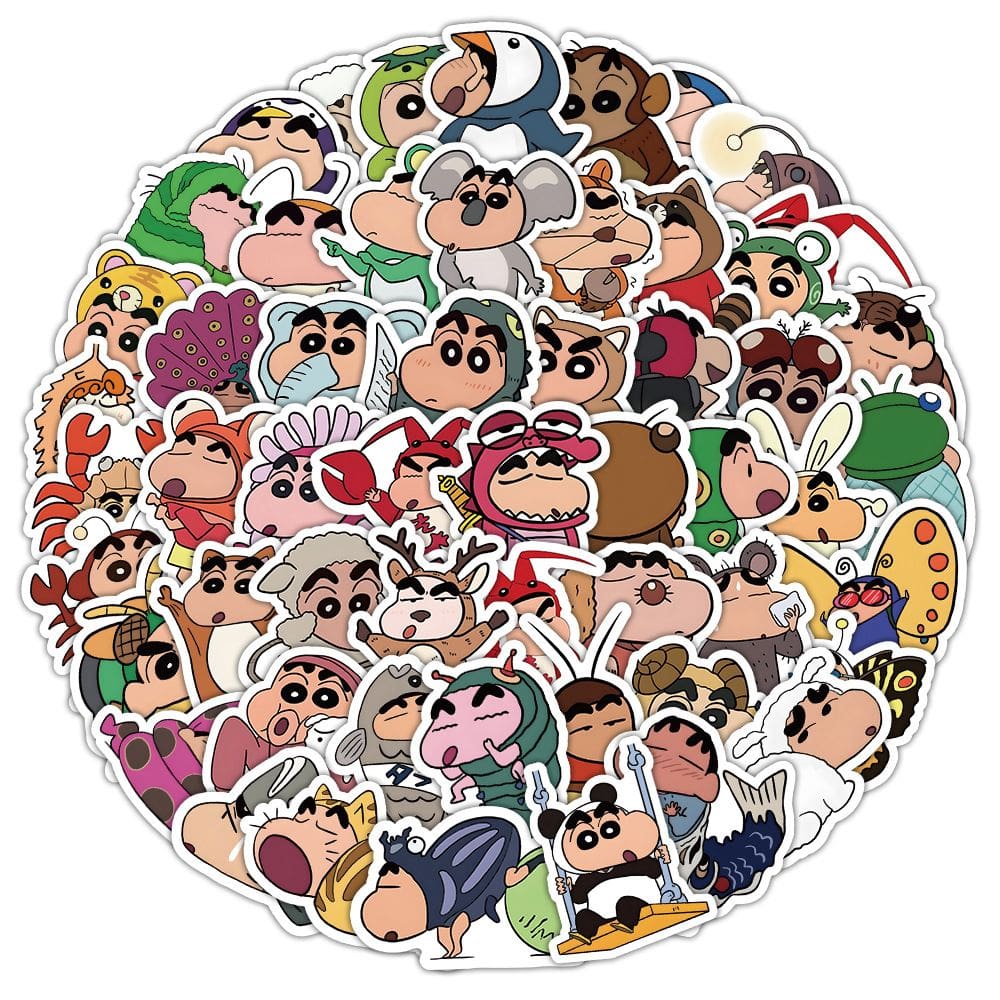 Adesivos Shins Chans em vinil impermeável 60 unidades/lote para laptop