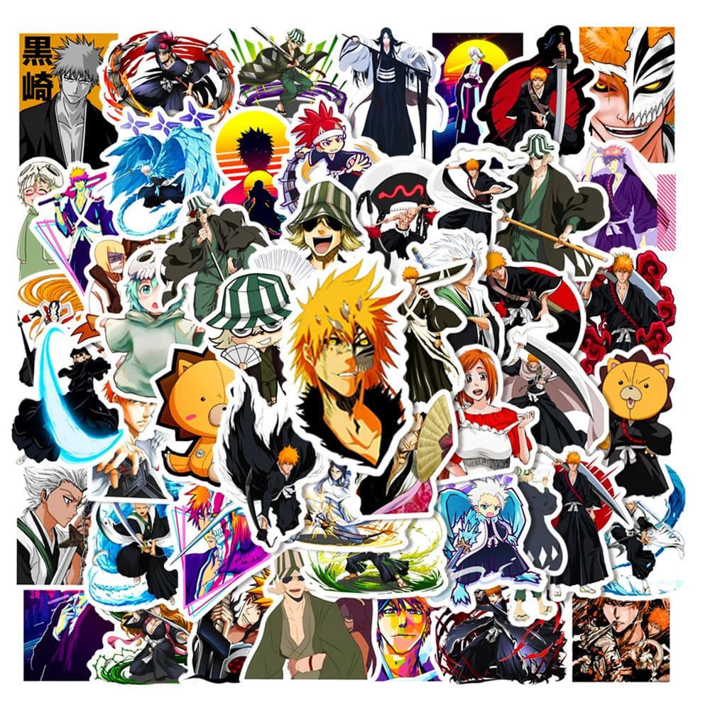 Pacote de adesivos Bleachs Thousand Years Bloods Wars Anime x50