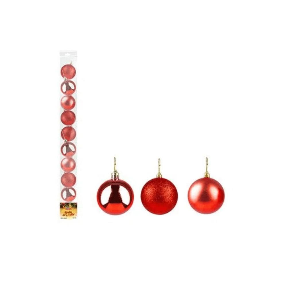 Bolas De Árvore De Natal Vermelha Com 10 Bolas Nr. 5