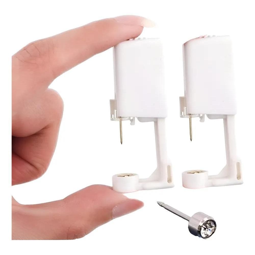 Kit/C 2 Mini Pistola Para Furar Orelha Nariz Piercing Brinco