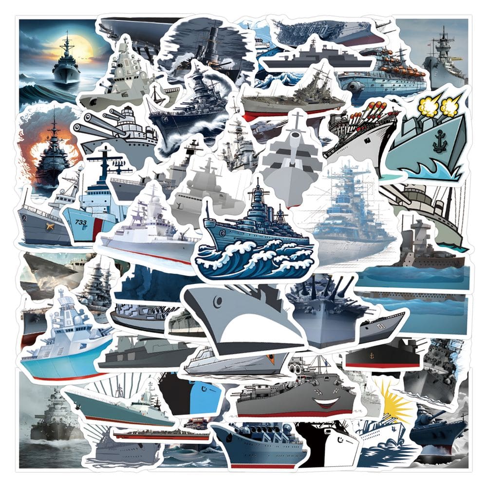 Adesivos Battleships, vinil impermeável, anime, 50 unidades/lote