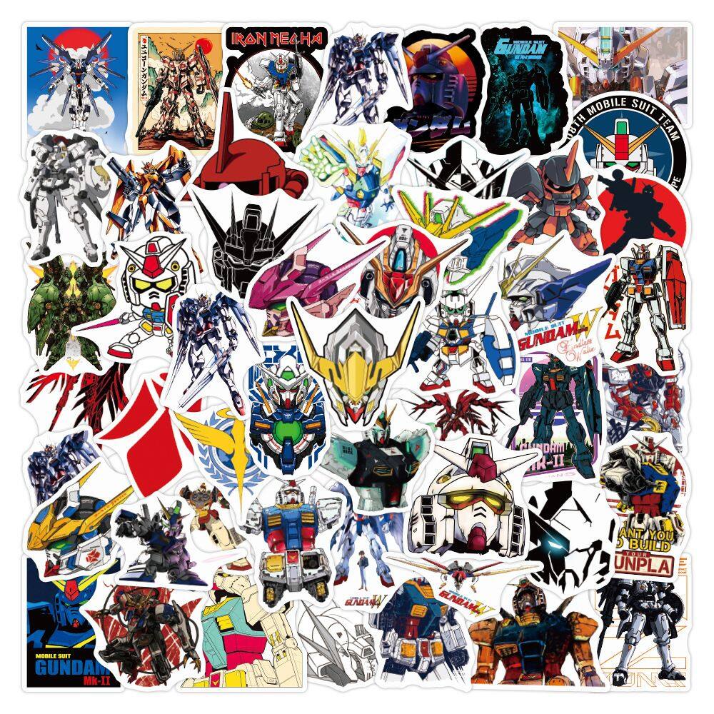 Adesivos de vinil impermeável Gundam Anime 50 unidades/lote