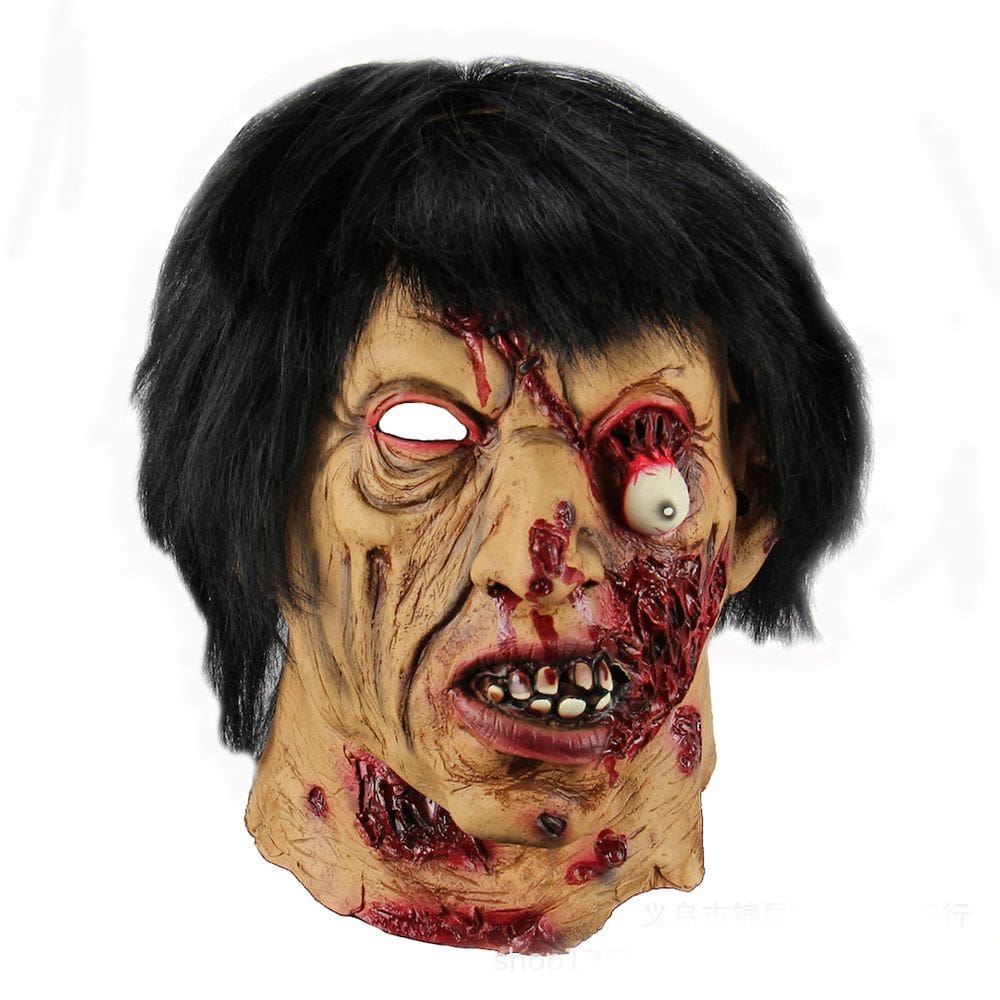 Máscara facial Latex Horror Full Face Hood, traje de filme