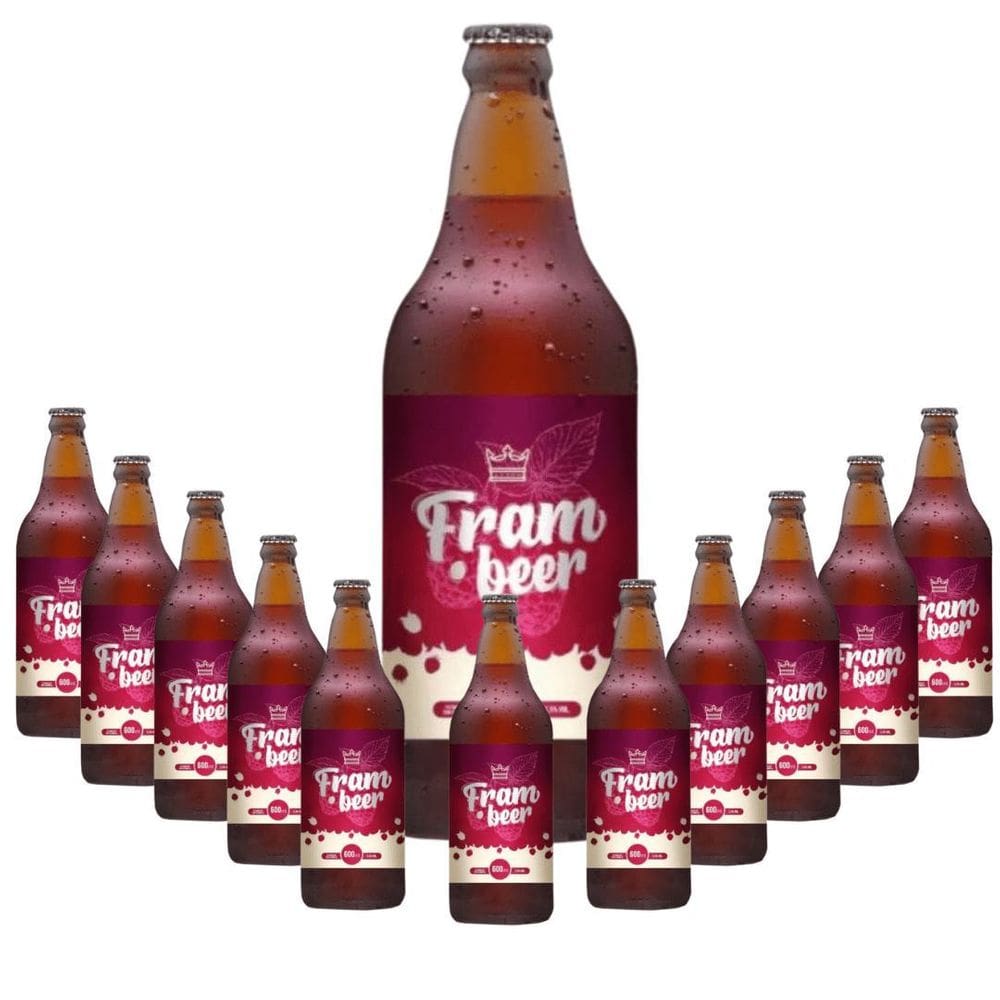 Cerveja Queens Frambeer Garrafa 600Ml, Caixa Com 12 Garrafas