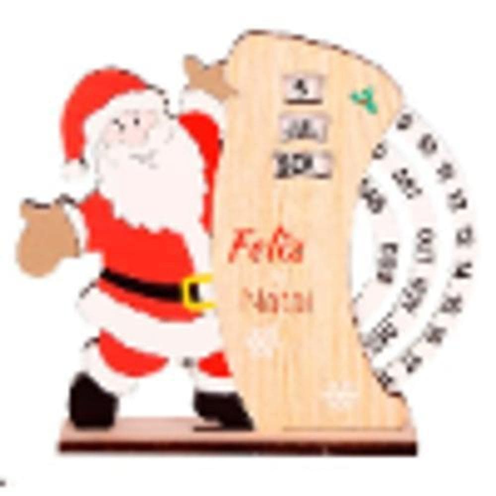Calendário De Madeira Noel 18X19Cm - Zein