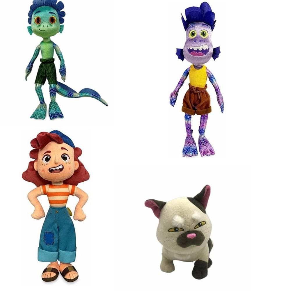 Conjunto de bonecas de pelúcia Luca Julia Alberto Cat 45 cm 4 peças