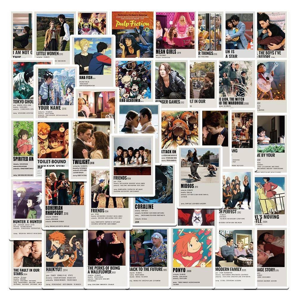 Conjunto de adesivos, dramas, filmes, pôsteres, 51 unidades à prova d`água