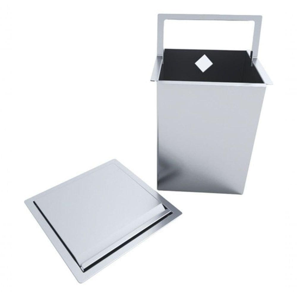 Lixeira Inox Embutir Com Alça 5l Ambientes Iternos Embutir