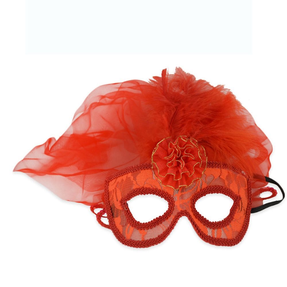 Máscara facial Red Princess Sexy Veil Halloween Party PVC