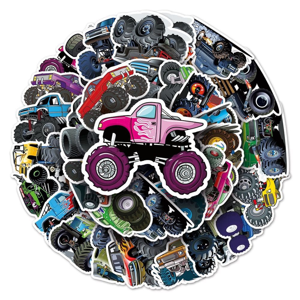 Pacote de adesivos Big Truck Anime Waterproof Vinyl 50 unidades