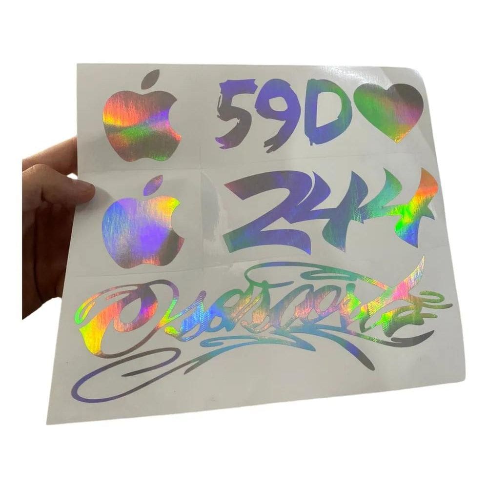 2X Kit 5 Adesivos Holográficos Para Moto