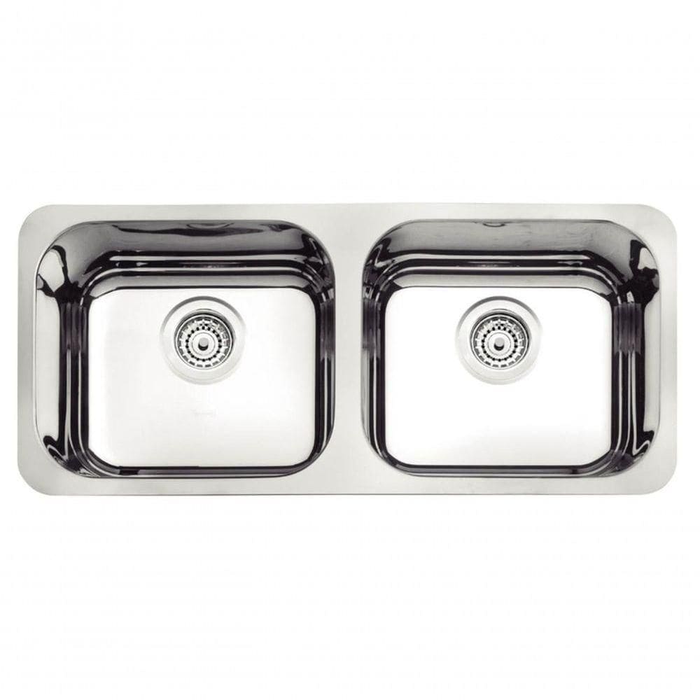 Cuba Dupla Em Aço Inox 84x34cm Alto Brilho Tramontina Isis Plus