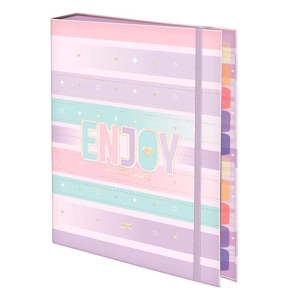 Fichário Enjoy Universitário Com Elástico 46 Folhas Dac