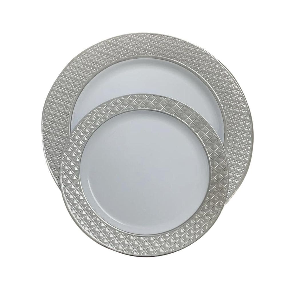 5 Pratos Sobremesa 19Cm Descartáveis De Luxo Em Plástico