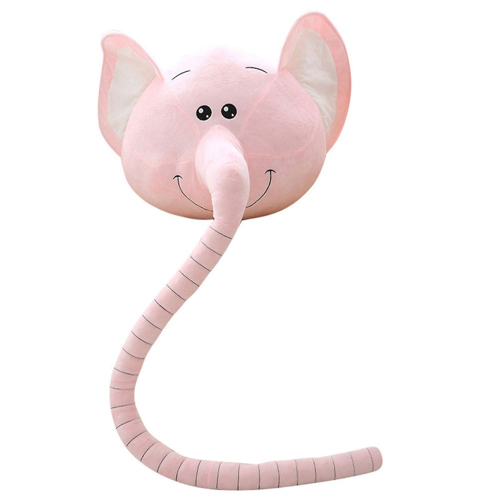 Boneca de brinquedo de pelúcia rosa, elefante de nariz comprido, 45 cm