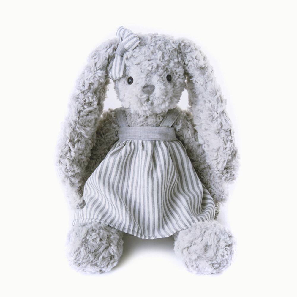 Boneca de pelúcia Rabbit em vestido para crianças cinza 30 cm