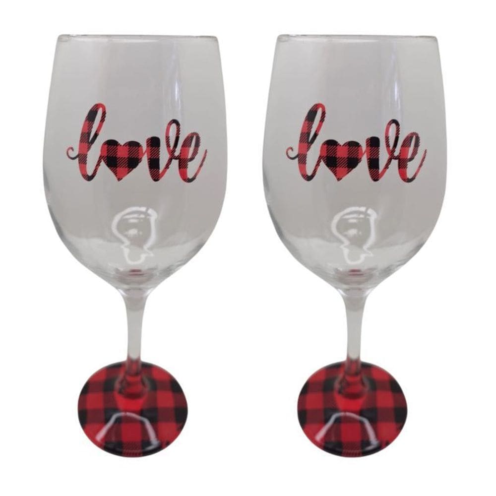 Kit 2 Taças Love Personalizadas Casal Vinho Vermelho 490 Ml