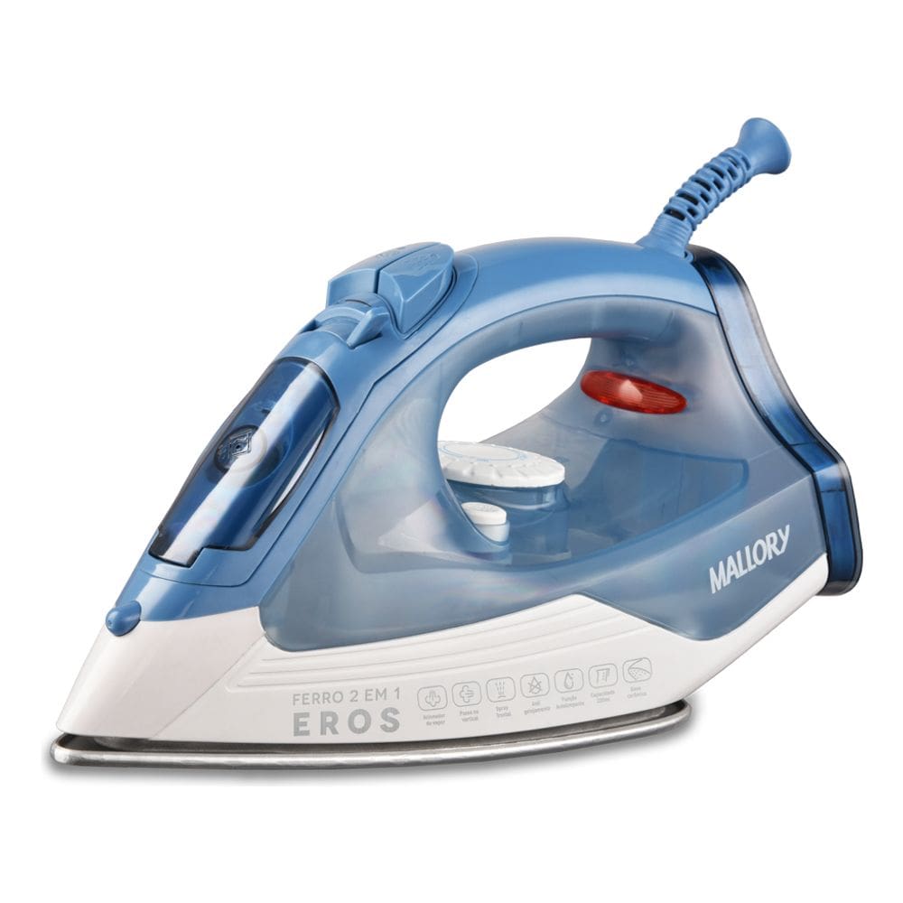 Ferro a Vapor Mallory Eros – Base Cerâmica, Spray de Água, Salva Botões e Reservatório de 220ml- 220V