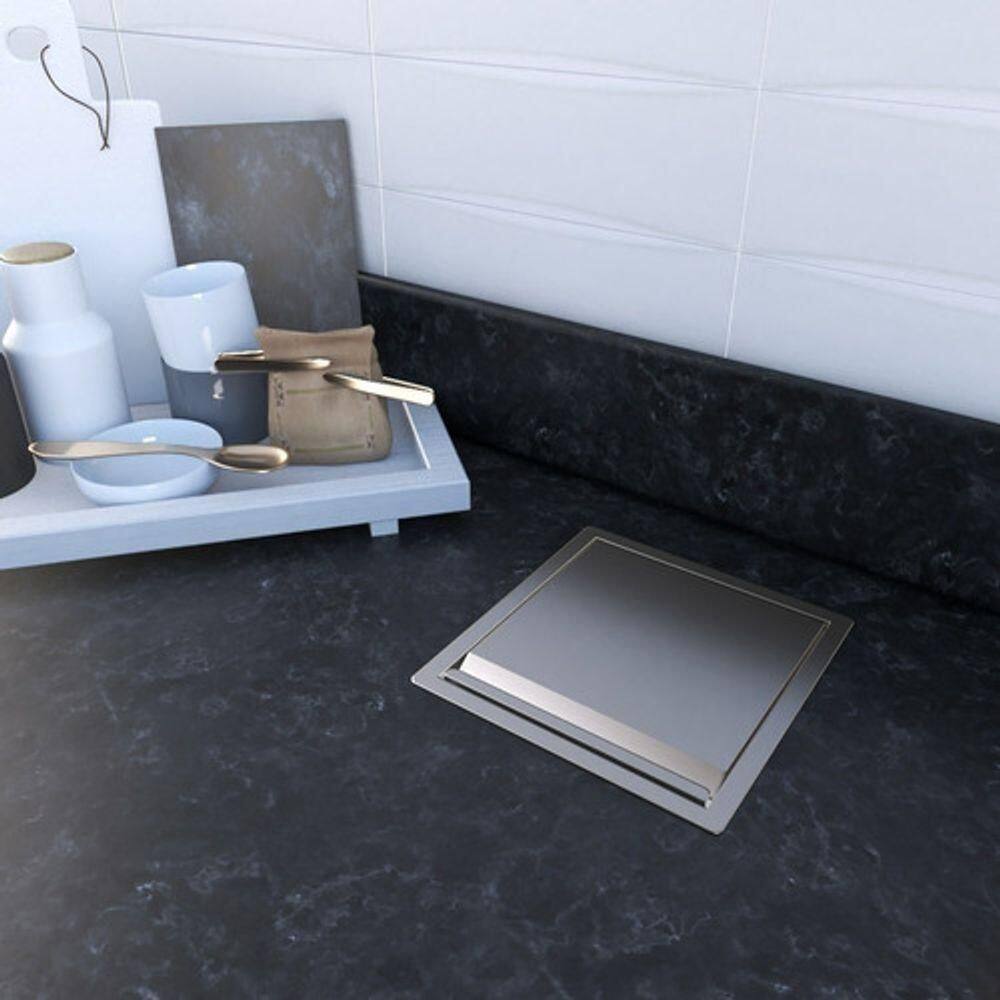 Lixeira Inox Embutir Com Alça 5l Comercial/residencial Fácil Limpeza