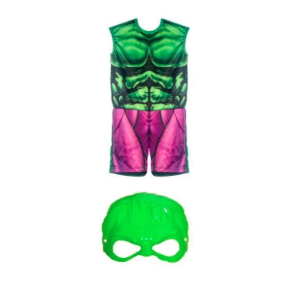 Kit Infantil Fantasia Hulk GG De 12 A 14 Anos