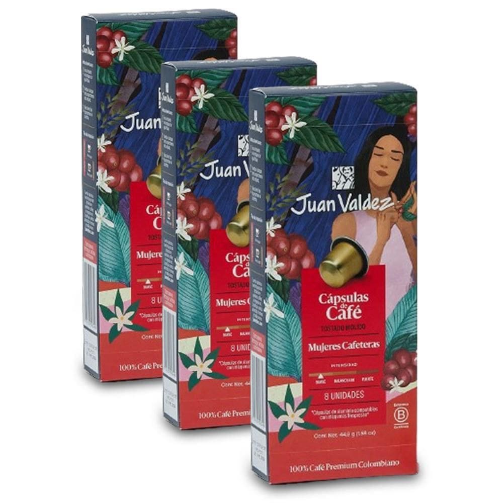 24 Cápsulas Nespresso Café Juan Valdez Mujeres Cafeteras