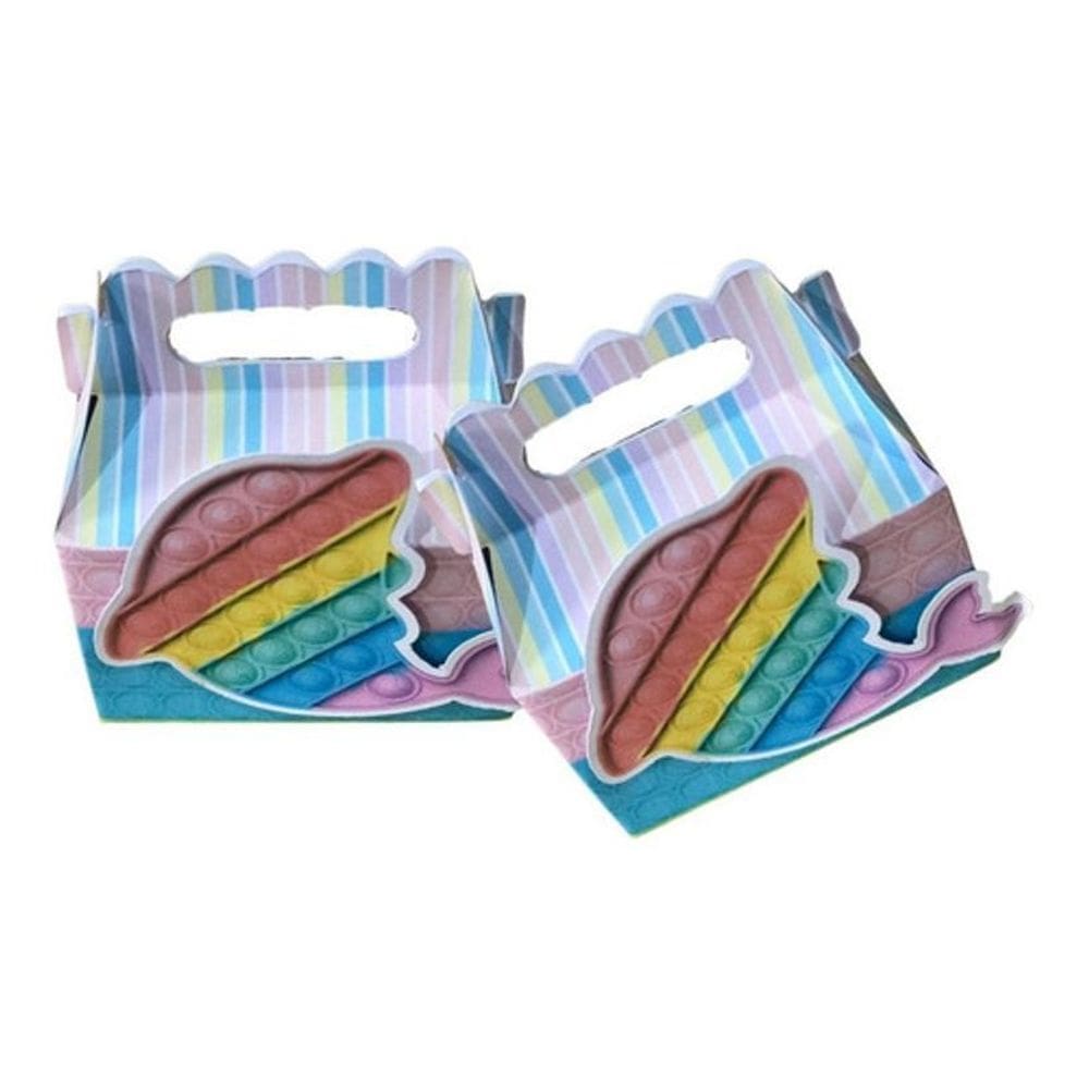 10 Caixa Maletinha Kit Festa Pop It, Fidget Toy - Rosa