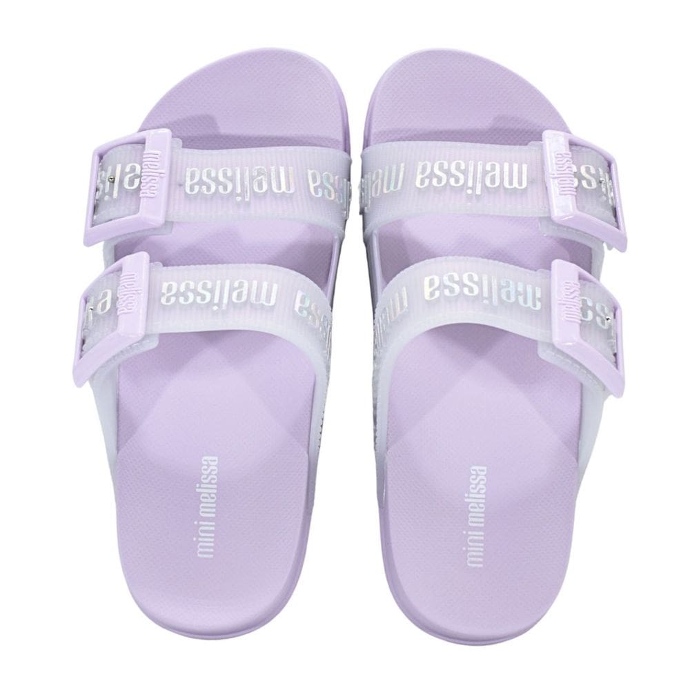 Tamanco Mini Melissa Cozy Slide M-Lover Infantil Lilas/Prata
