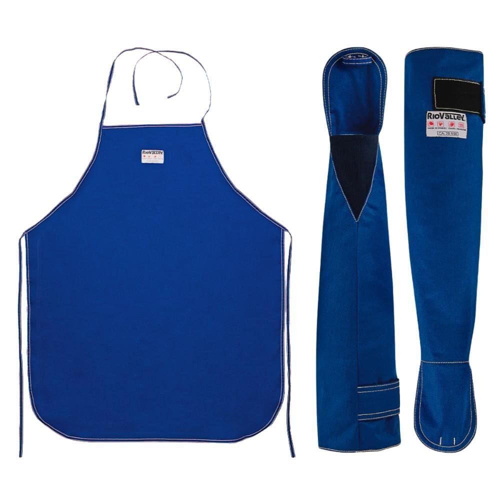 Kit Avental De Cozinha Anti Chamas + Mangote Térmico 55cm Radiant Heat Rio Valley