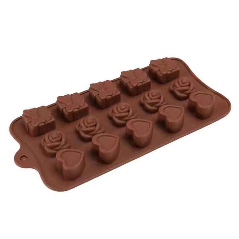 Molde Silicone Chocolate Bombom Coraçao Flor Rosa Presente